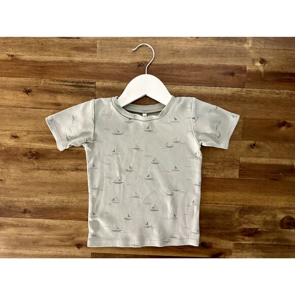 Rylee + Cru Blue Sailboats Summer Knit Short Sleeve Shorts Pajama Set Preppy 4/5 - Picture 3 of 11